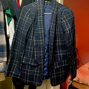 Navy blue and gold blazer